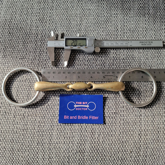 6" copper lozenge loose ring snaffle Bit B1557