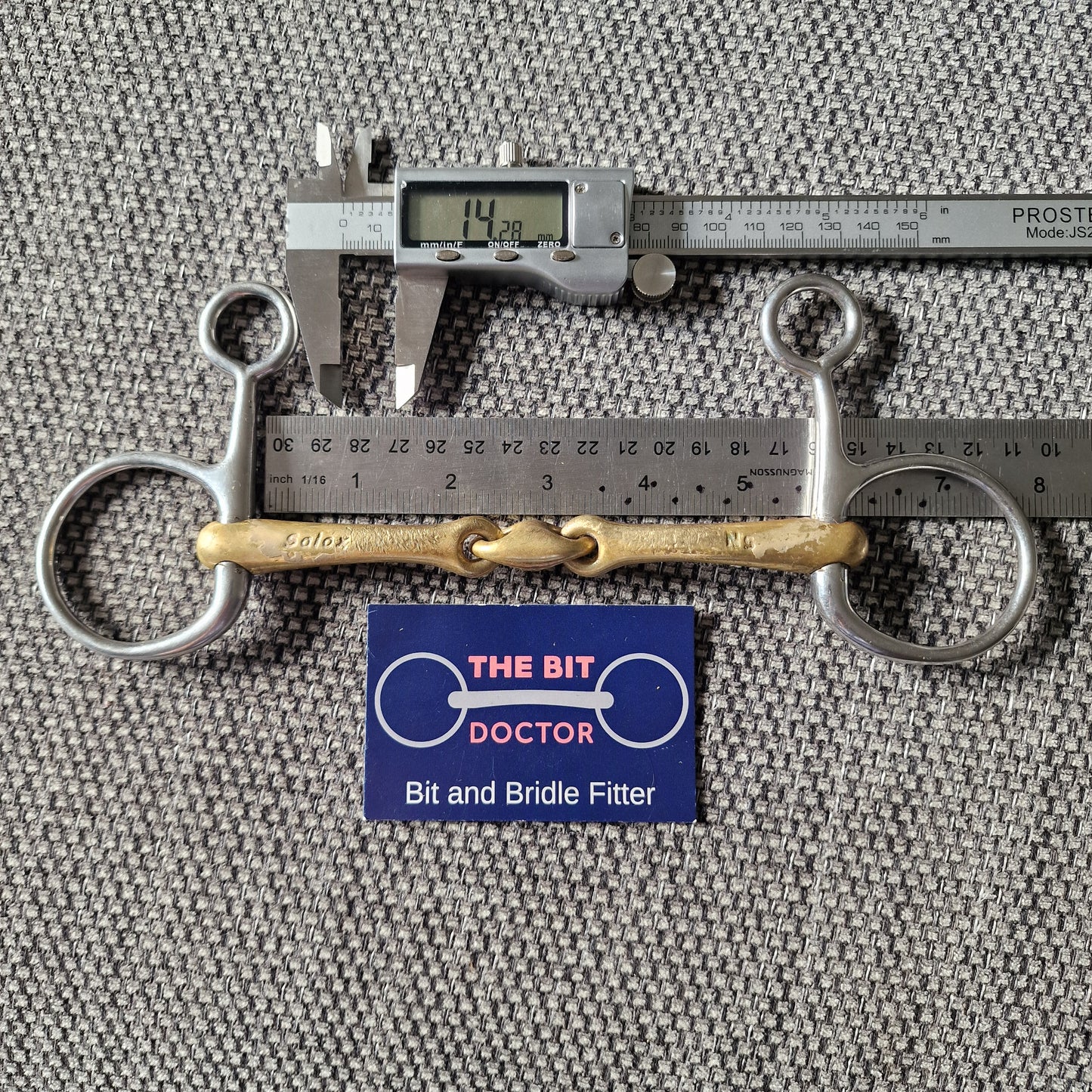 5.5" neue schule tranz angle lozenge hanging cheek snaffle bit B824