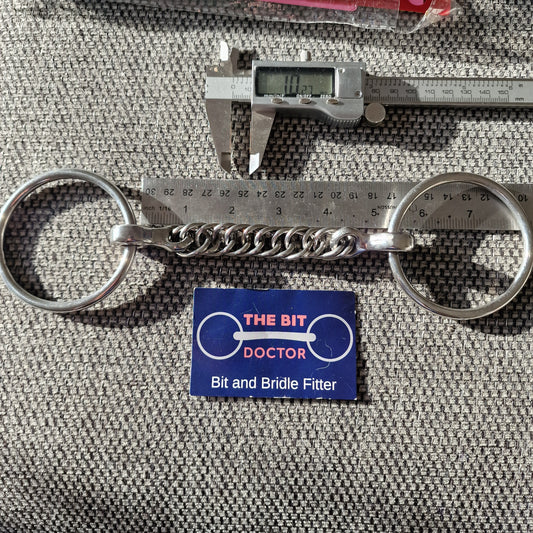 5" custom curb chain loose ring snaffle bit B437