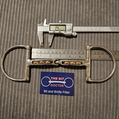 5.5" Custom curved copper roller magennis d-ring snaffle B742