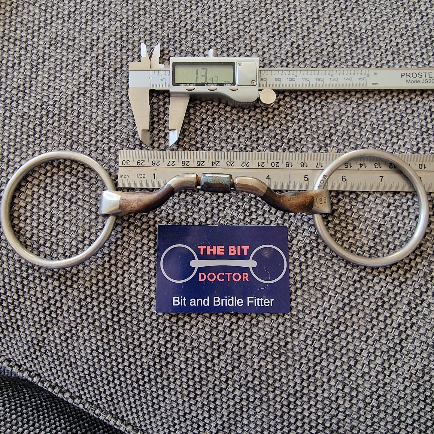 5" 125mm bombers loose ring ported barrel snaffle bit B1253