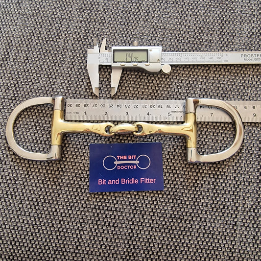 5.5" d-ring anatomical lozenge snaffle Bit B1304