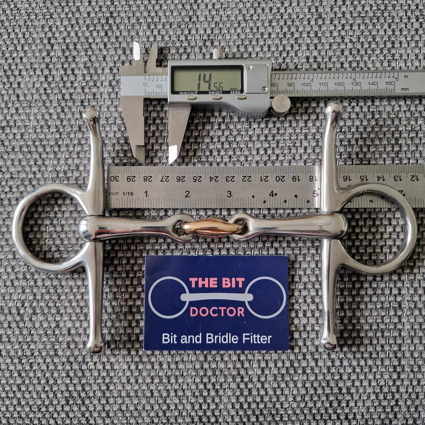 5" custom made copper lozenge full cheek snaffle bit B451