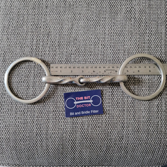 6" slow twisted loose ring snaffle Bit B1744