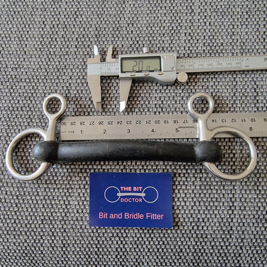 5.75" hard rubber hanging cheek snaffle bit B866
