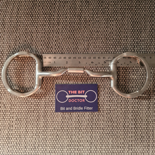 5" 5.25" myler mb04 wide ported barrel eggbutt snaffle with hooks Bit B1793