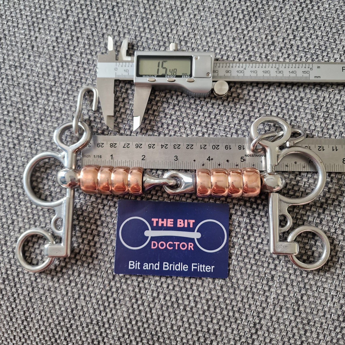 5.5" custom copper cherry roller baby pelham bit B278