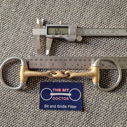 5" neue schule Tranz Angle lozenge eggbutt snaffle bradoon 55mm rings Bit B1814