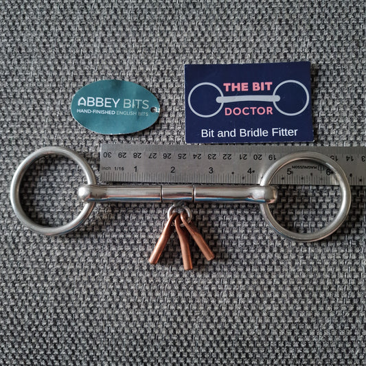 4" new abbey custom spinning copper keys breaking loose ring snaffle Bit B1445