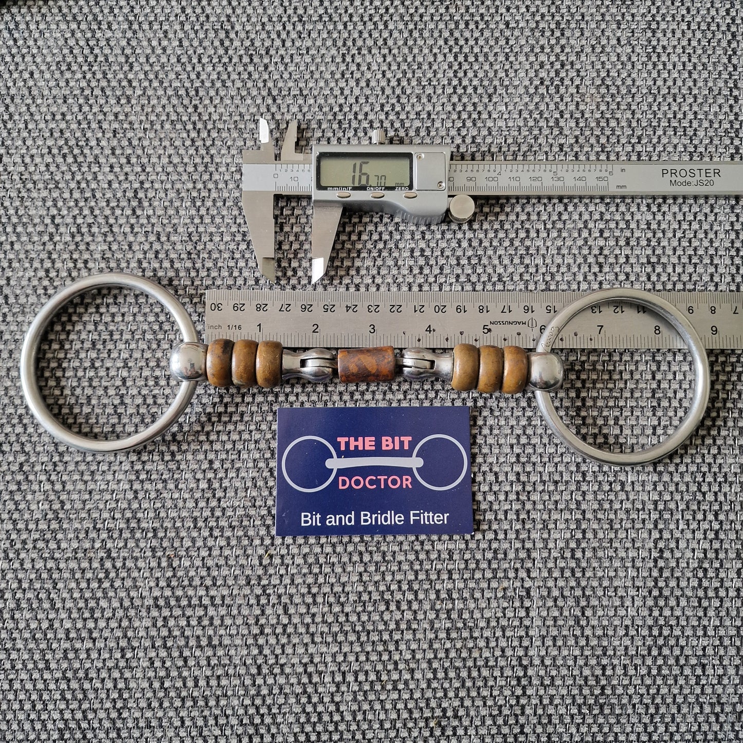 5.75" Pessoa Magic System copper cherry roller hinged joint loose ring snaffle bit B1641