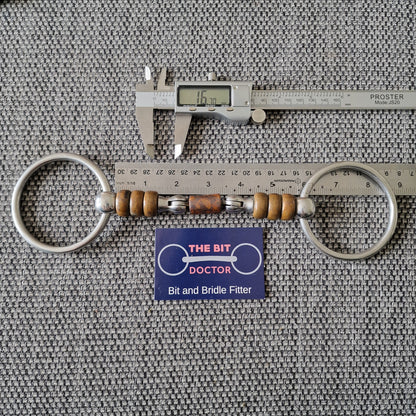 5.75" Pessoa Magic System copper cherry roller hinged joint loose ring snaffle bit B1641