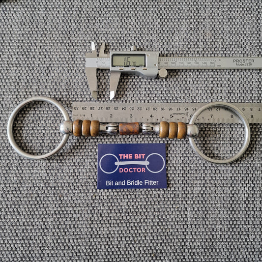 5.75" Pessoa Magic System copper cherry roller hinged joint loose ring snaffle bit B1641