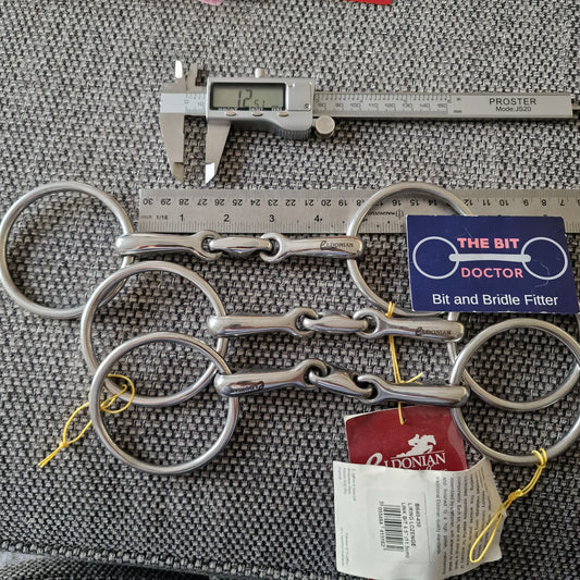 4.5" new Eldonian lozenge loose ring Snaffle bit B379