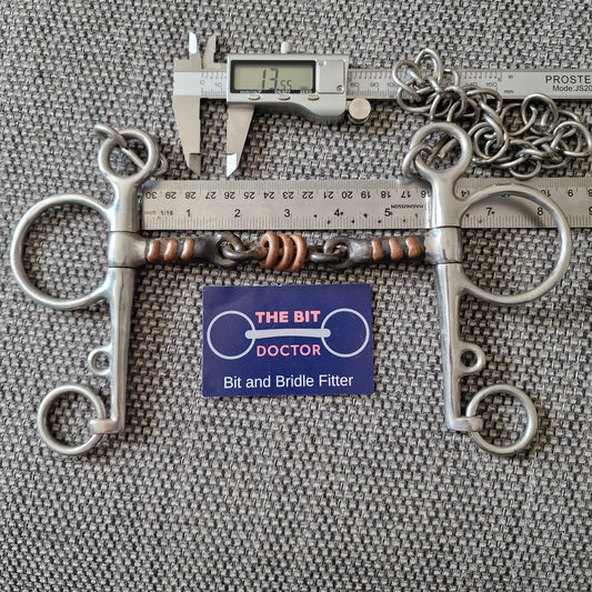 5.75" tom thumb sweet iron copper roller scrob pelham bit B357