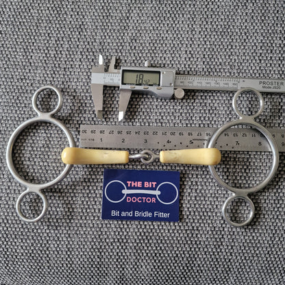 5.5" happy mouth style jointed universal 2.5 ring gag bit B1261