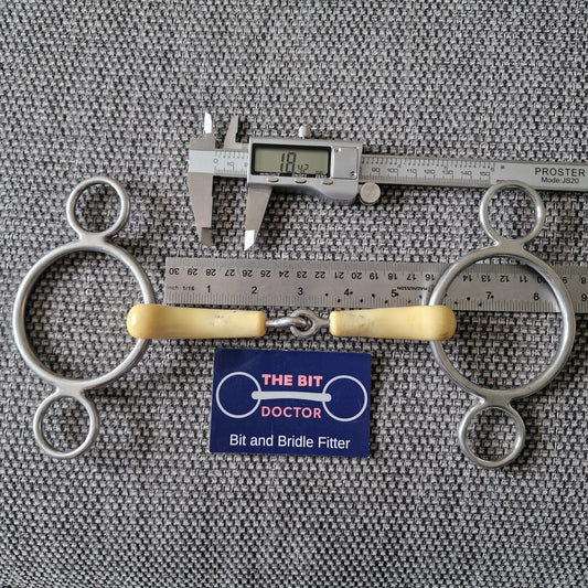 5.5" happy mouth style jointed universal 2.5 ring gag bit B1261
