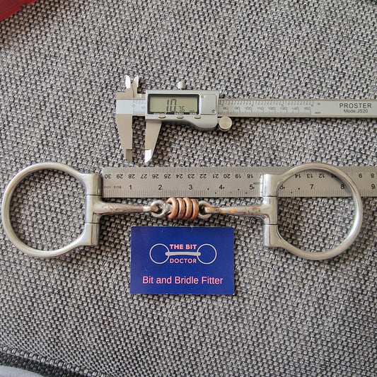 5.25" western style d-ring copper roller link snaffle Bit B1330