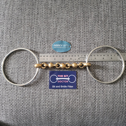 5.75" new abbey custom copper waterford XL loose ring snaffle bit B674