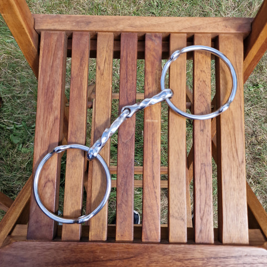 5.5" custom made large ring twisted balding gag bit B225