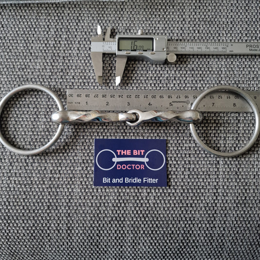 5.75" twisted jointed loose ring snaffle bit B533