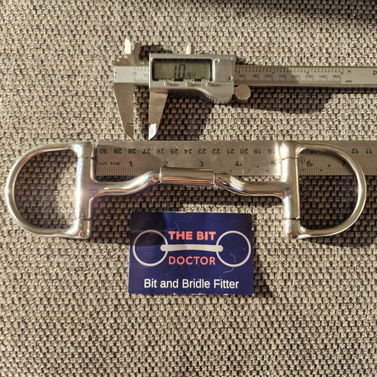 5" custom Myler mb36 tilted barrel d-ring snaffle bit B257