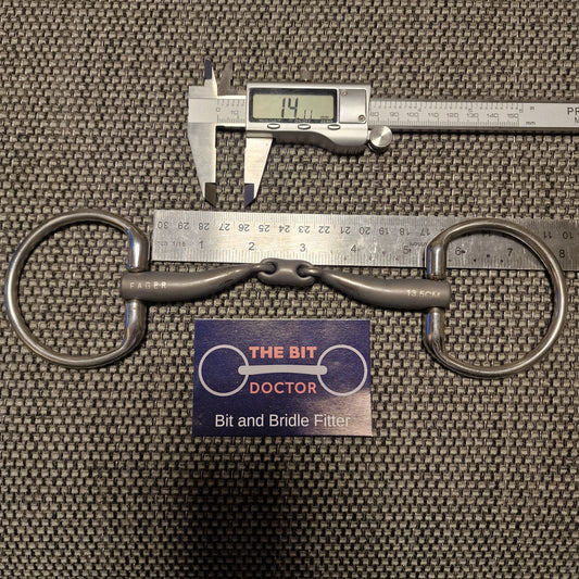 5.25" Fager Matilda titanium lock up lozenge eggbutt snaffle bit B1060