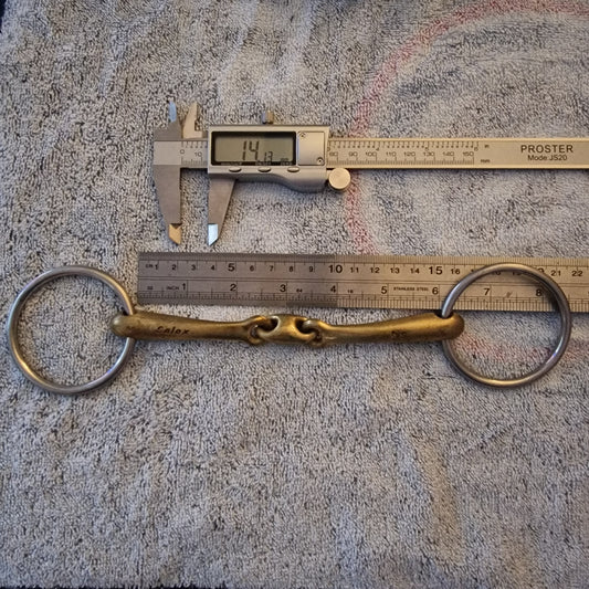 6" 14mm Neue Schule tranz angle lozenge loose ring bradoon snaffle bit B661
