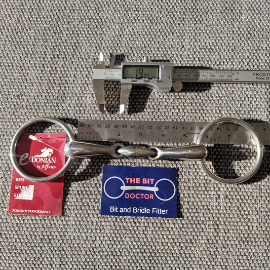 5.25" new eldonian centre revolver lozenge loose ring snaffle bit B619