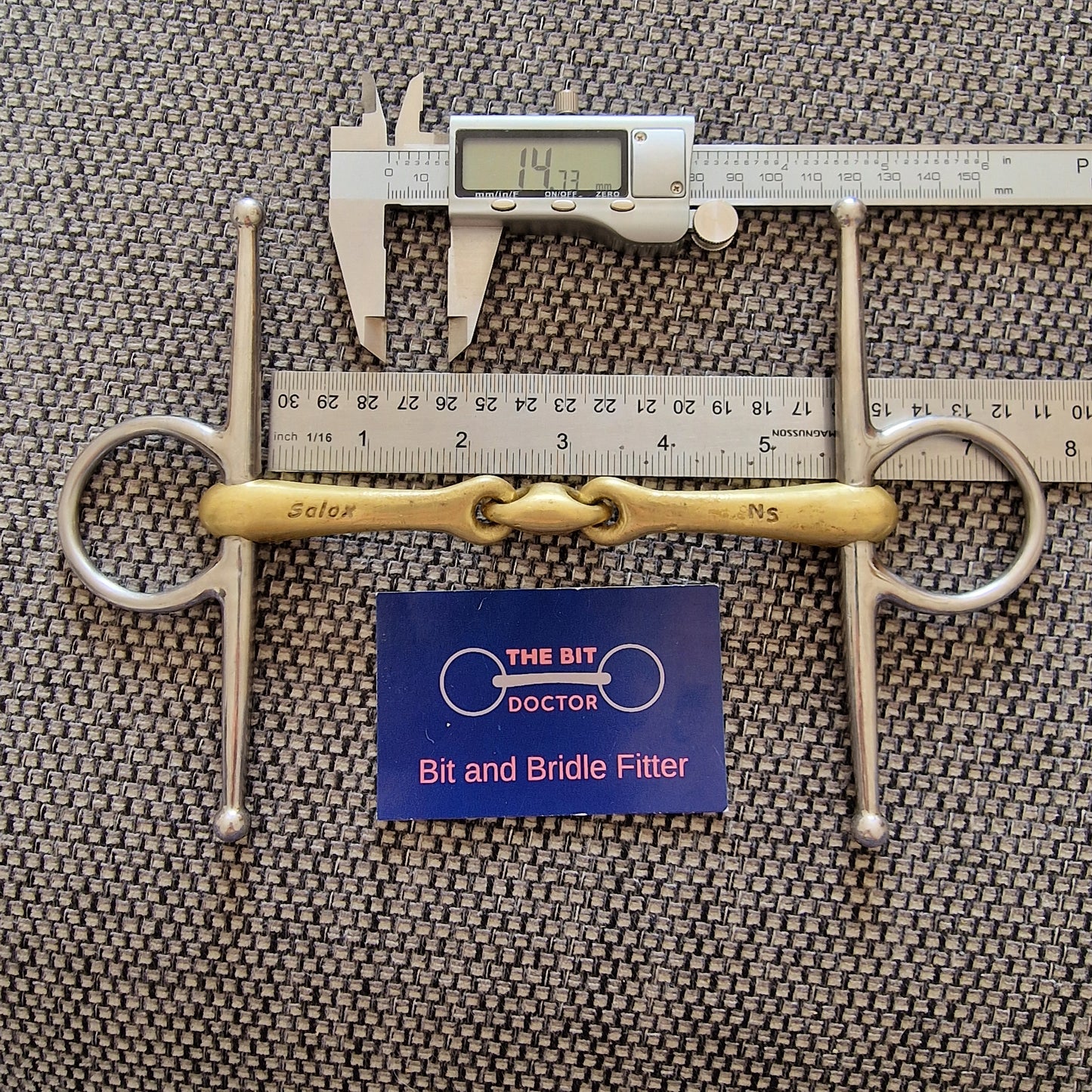 5.5" 14mm neue schule transangle lozenge full cheek snaffle Bit B1530