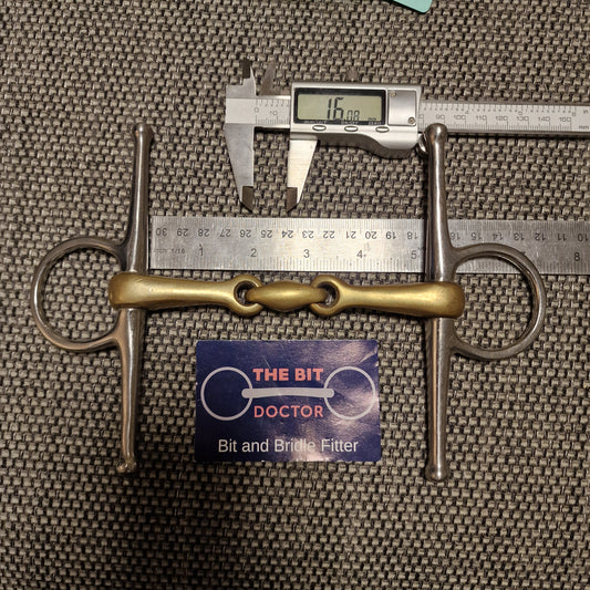5" copper lozenge full cheek snaffle bit B935