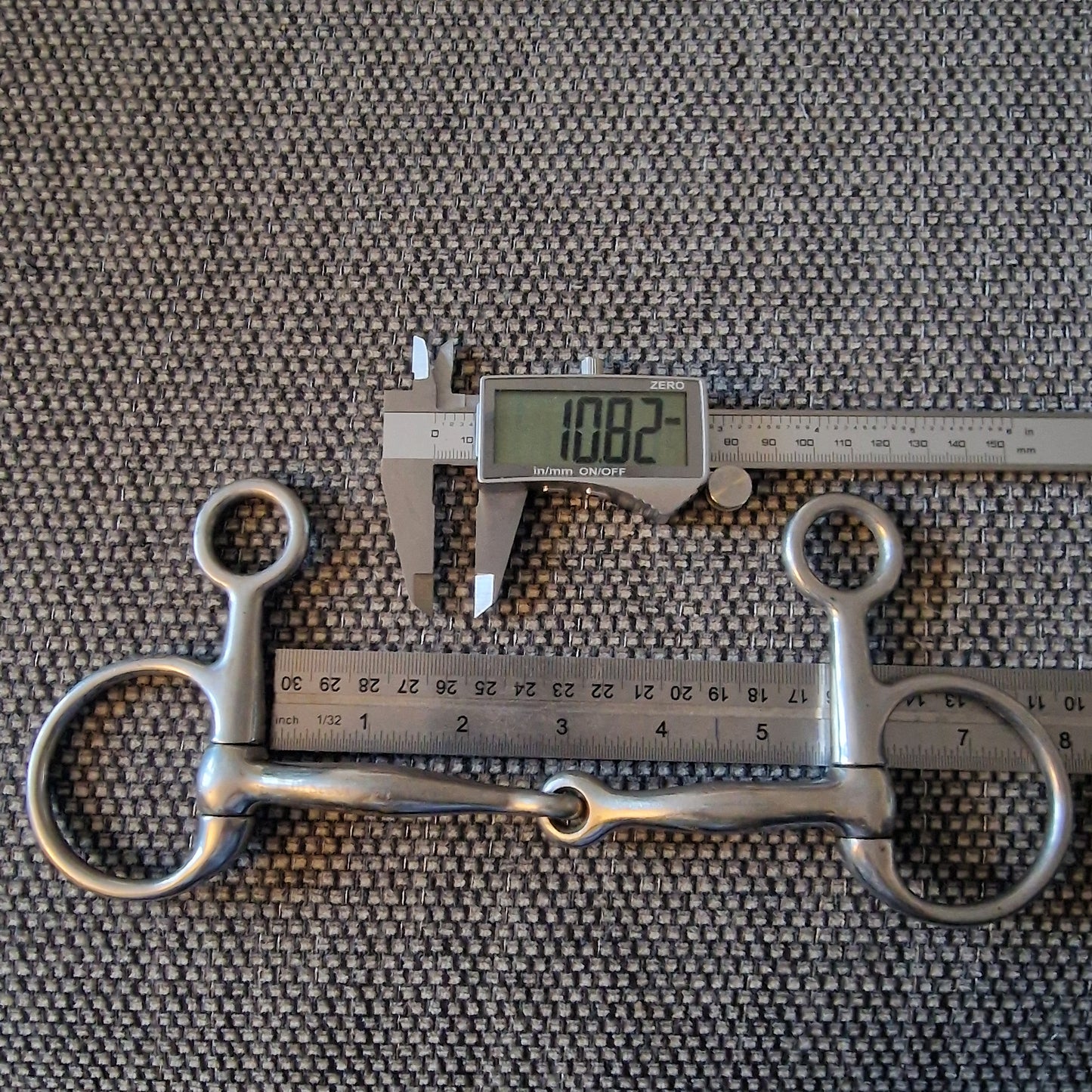 5.5" korsteel anatomical curve hanging cheek jointed Snaffle bit B654