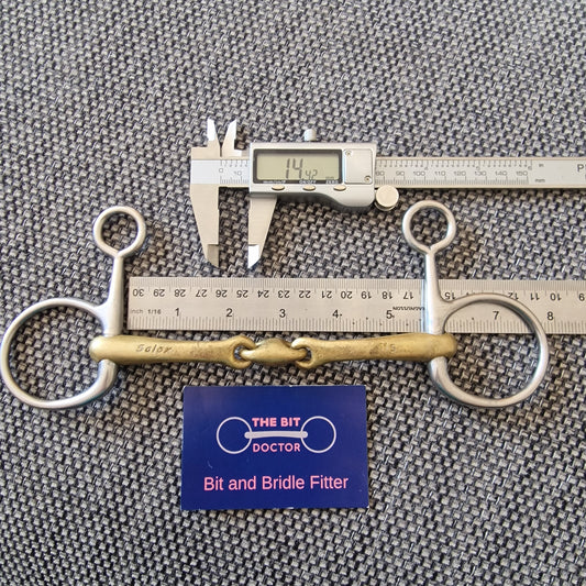 5.5" neue schule transangle lozenge hanging cheek snaffle bit B457