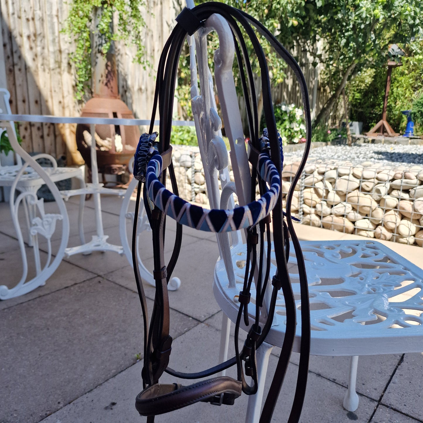 Cob brown English leather show cavesson bridle A29