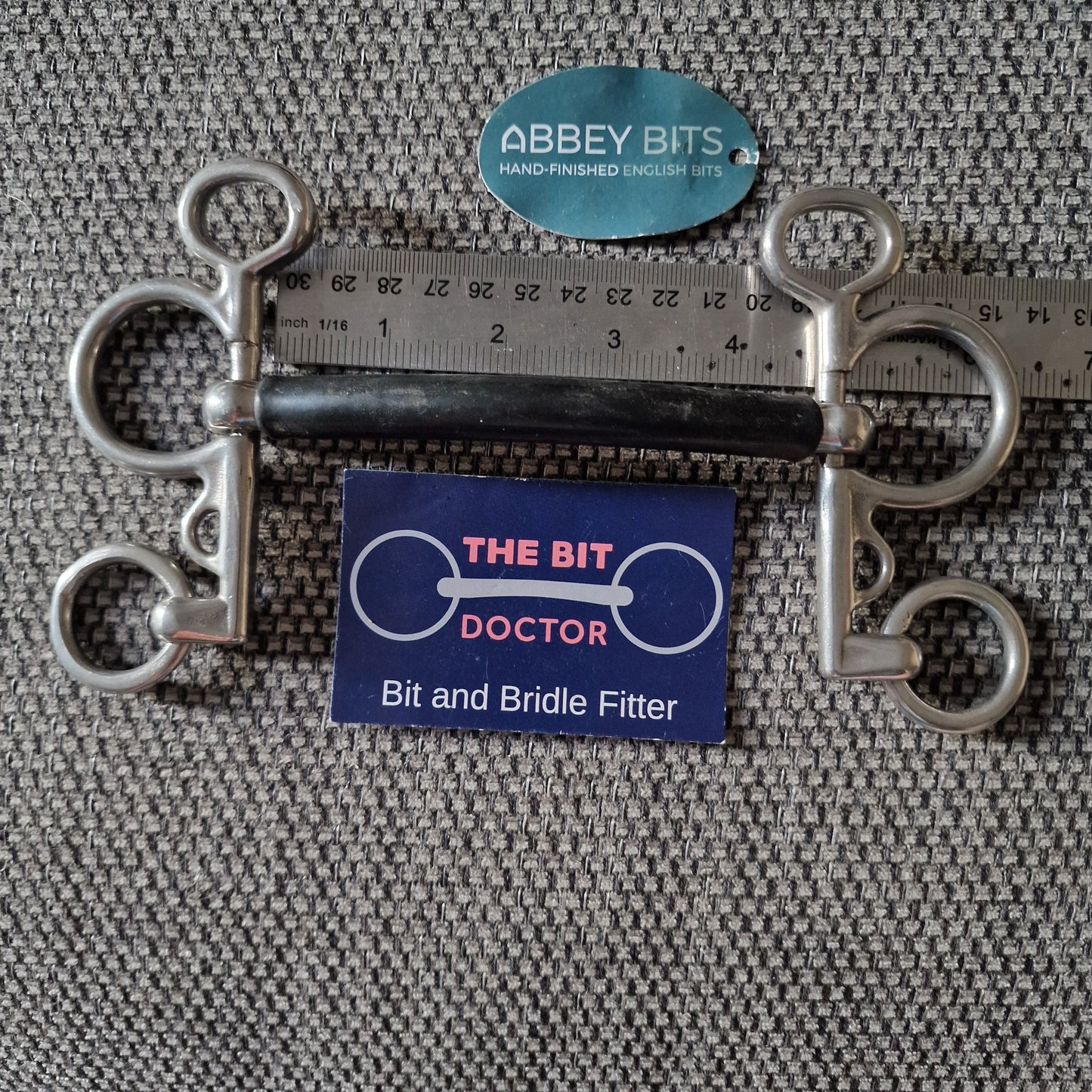 4.5" new abbey custom rubber mullen sleeved baby pelham Bit B1574