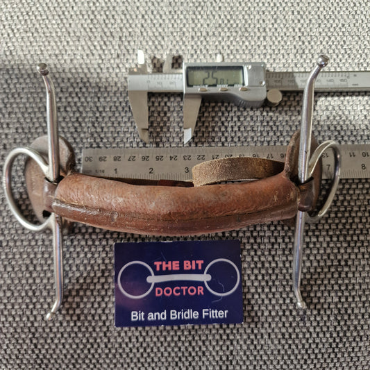 5.25" Pariani leather mullen full cheek snaffle bit B509