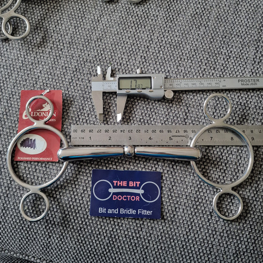 5.75" new Eldonian KY rotary single jointed 2-ring universal gag bit B741