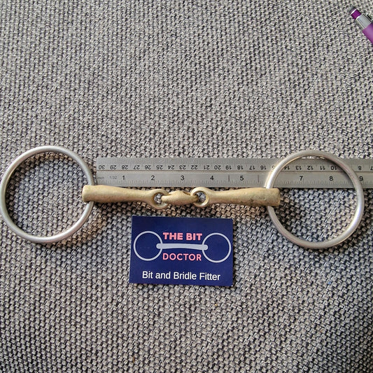 5.75" Neue schule transangle loose ring snaffle bit (older style) B309