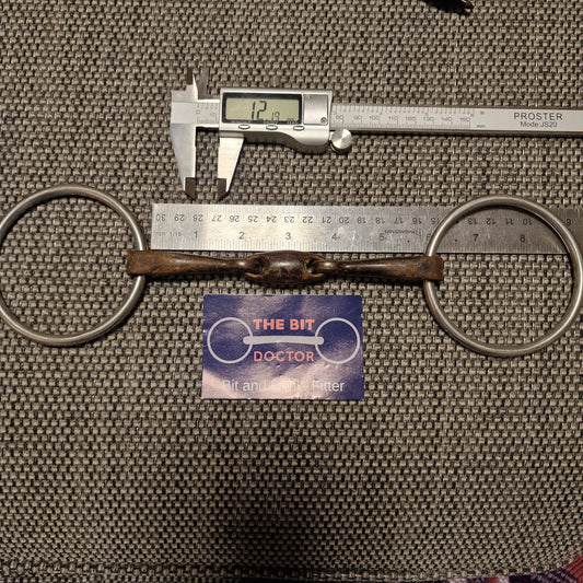 5.75" sweet iron lozenge loose ring snaffle bit  B813