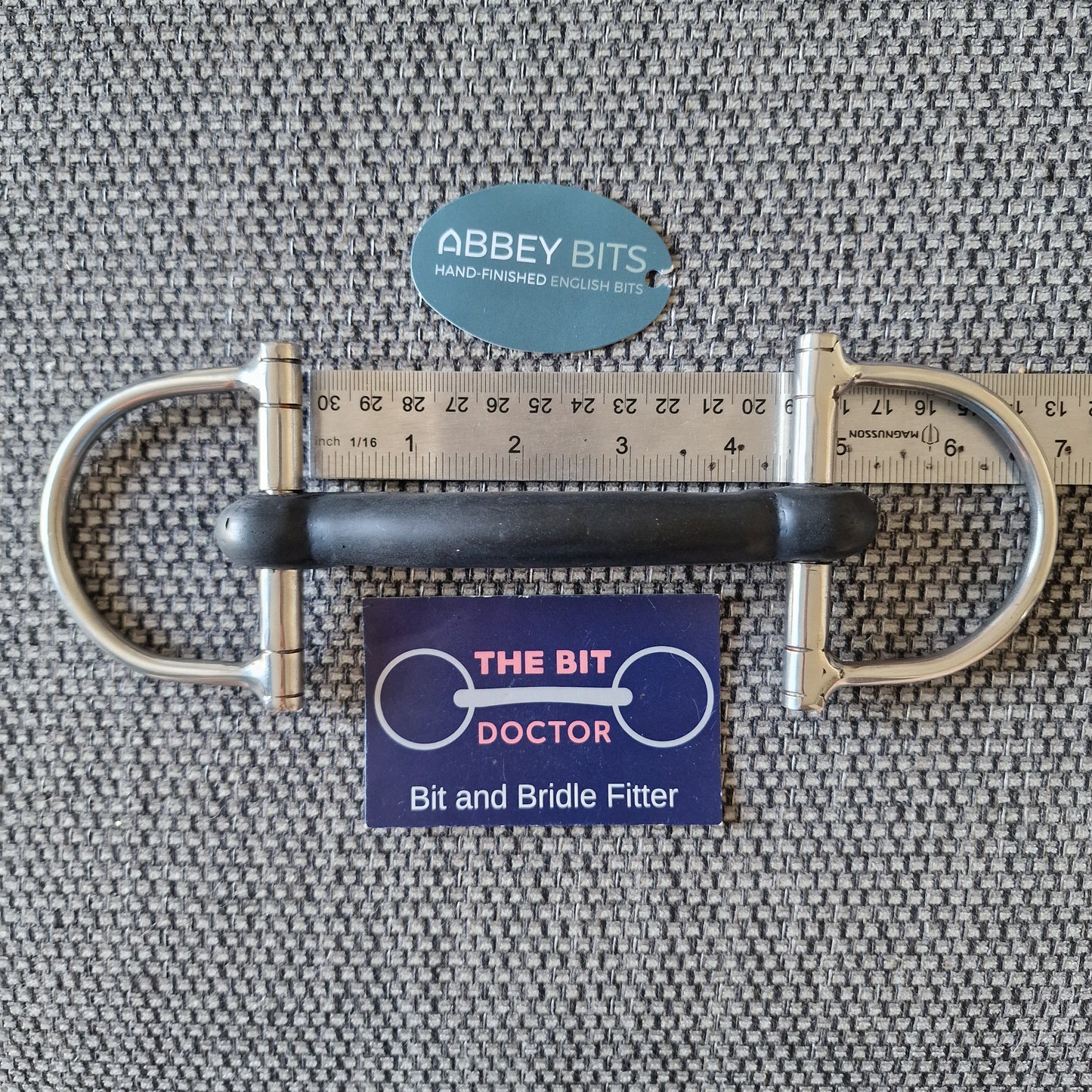 4.25" new abbey custom vulcanite mullen d-ring snaffle Bit B1609