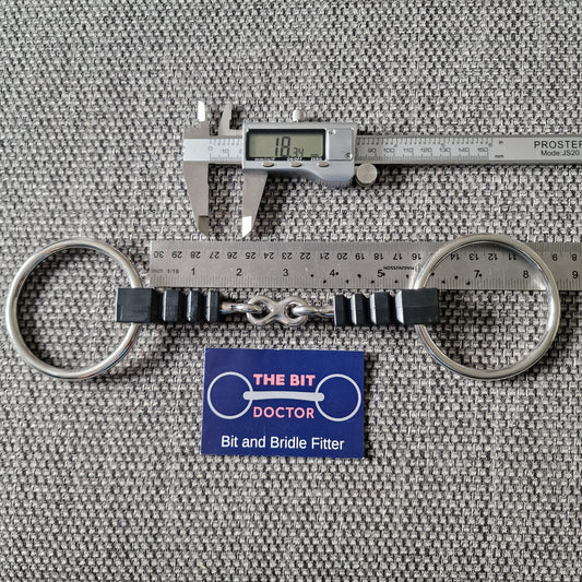 5.5" nylon square rippled french link loose ring snaffle Bit B1356