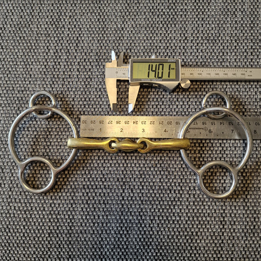 4.5" copper lozenge 2.5 ring universal gag Bit B1179