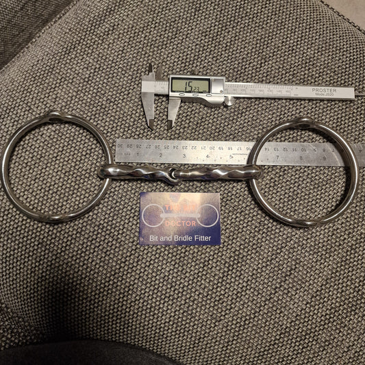 5.5" custom made slow twisted large ring balding gag bit B1051