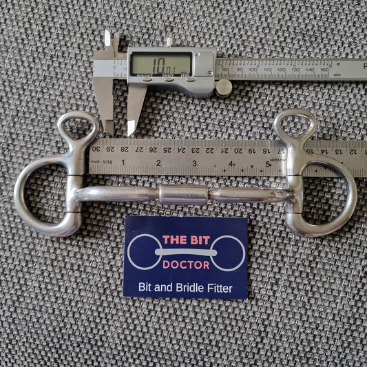 5.25" horsemanship saddery HP relief comfy barrel hanging cheek snaffle Bit B1151