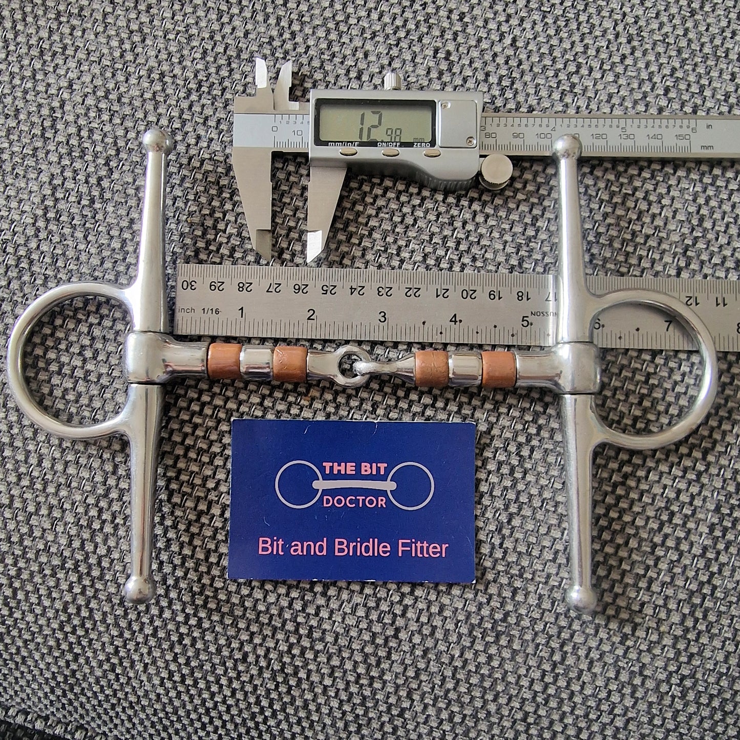 5.25" full cheek copper roller Snaffle bit B412