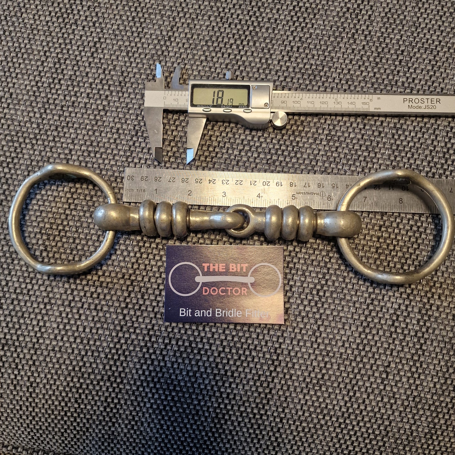 6" vintage nickel cherry roller jointed balding gag bit B628