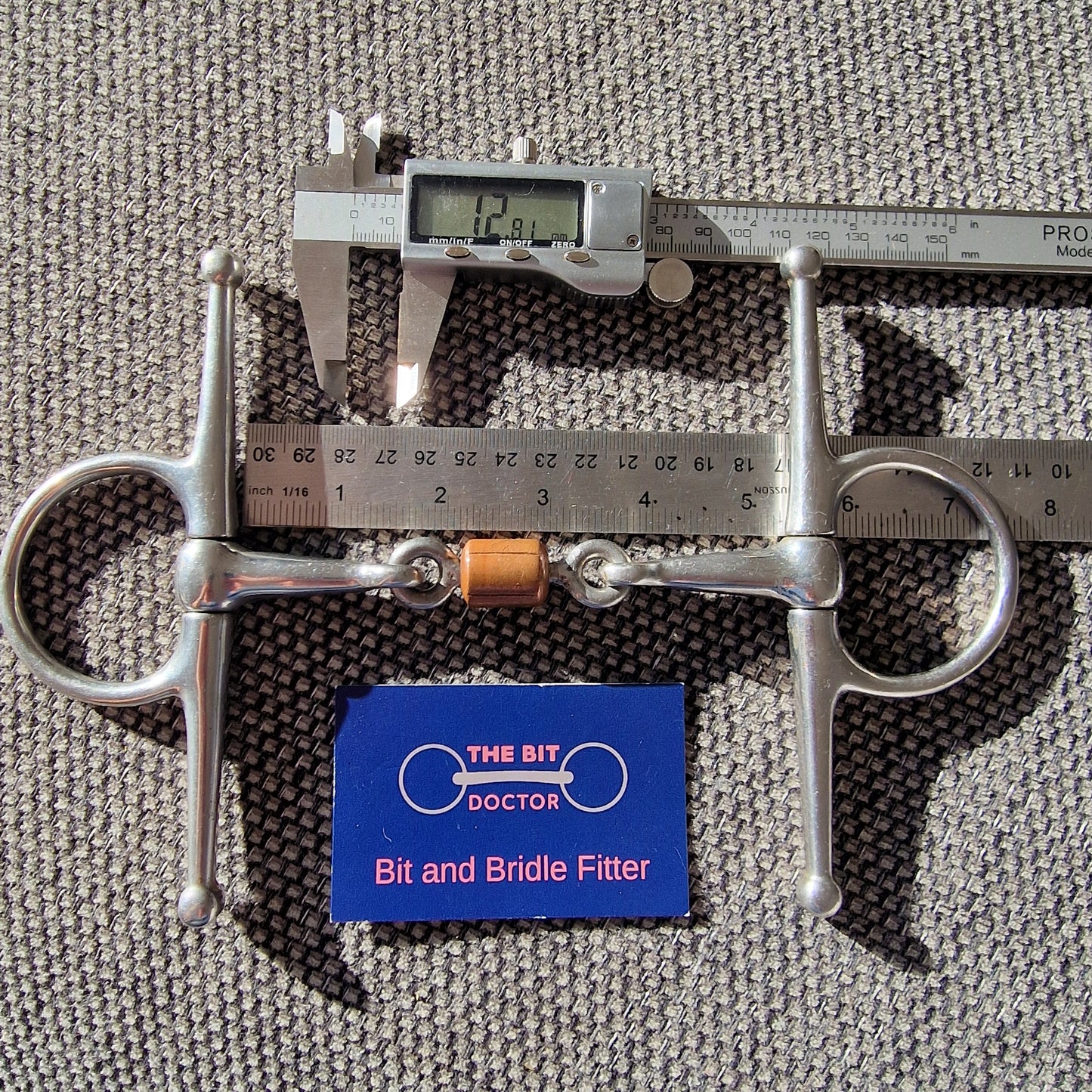 5.25" full cheek copper roller link snaffle Bit B1463