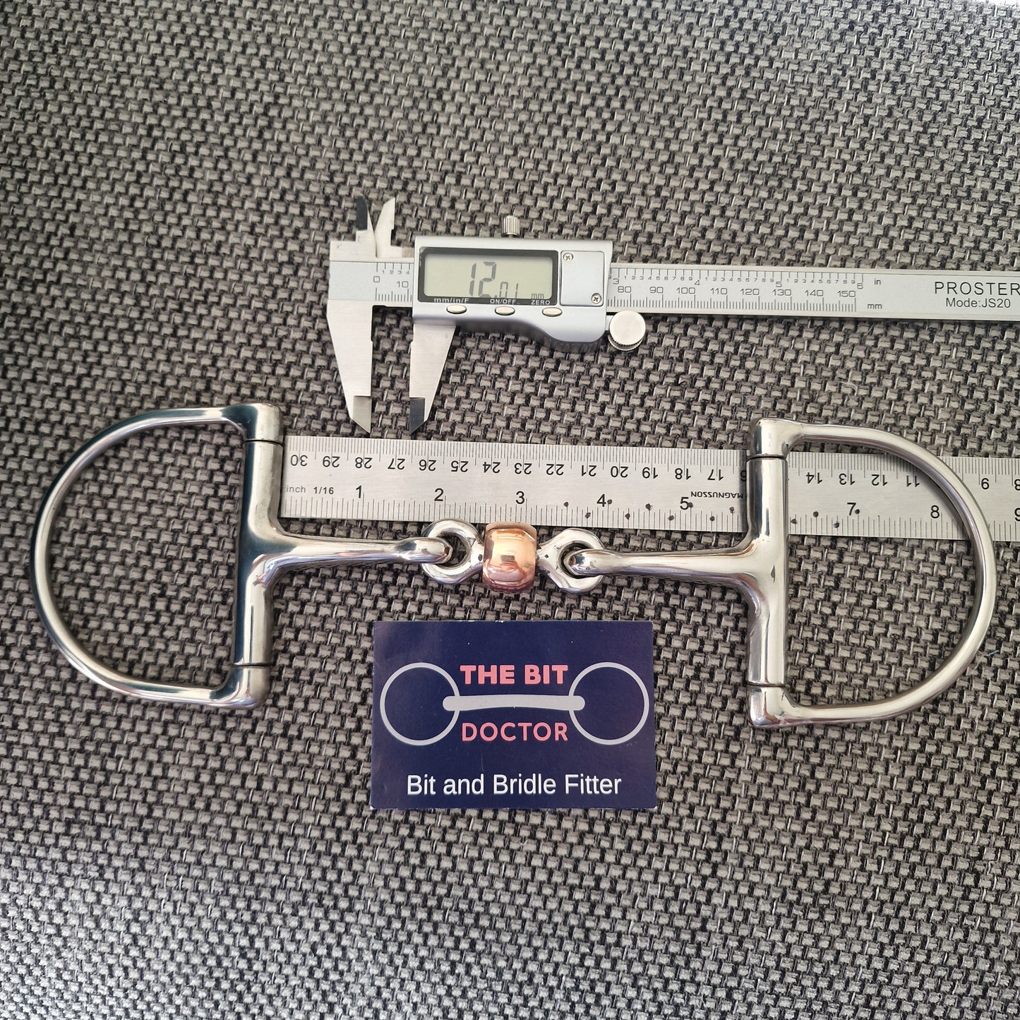 5.5" custom made copper roller d-ring snaffle bit - new B1070