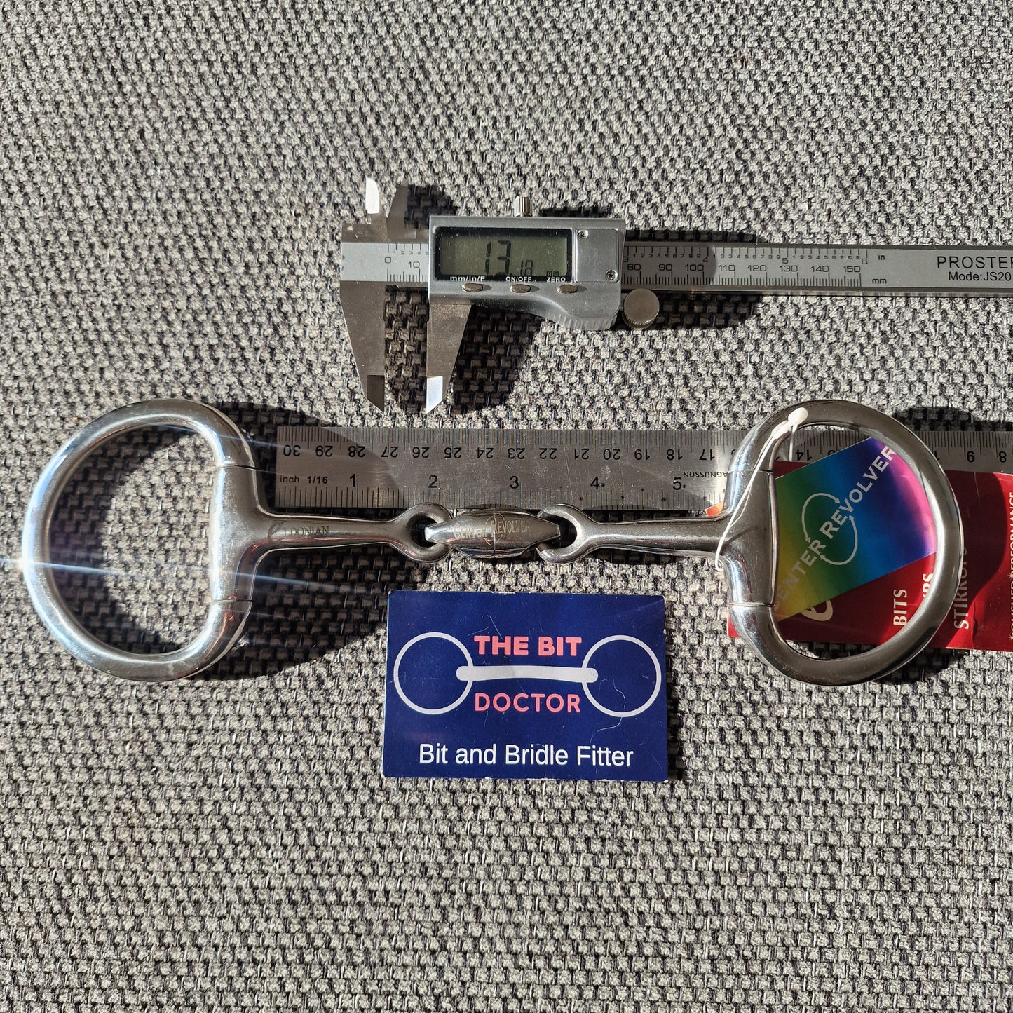 5.25" new eldonian centre revolver lozenge eggbutt snaffle bit B613