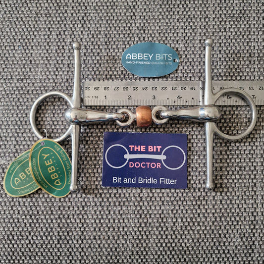 4.75" new abbey custom copper roller full cheek snaffle Bit B1716