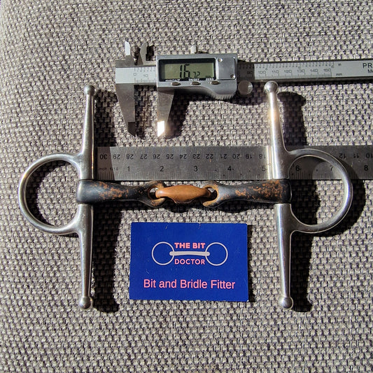 5" sweet iron copper lozenge full cheek snaffle bit B324